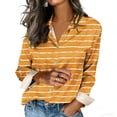 thumbnail image 1 of Uootdi Blouses for Women Dressy Casual Long Sleeve Collared Colorblock Print Button Front Relaxed Fit Office Casual Outfits Gift, 1 of 5