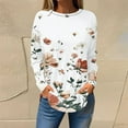 thumbnail image 1 of Uootdi Blouses for Women Dressy Casual Long Sleeve Round Neck Tunic Shirts Comfy Gift Graphic Print Trendy T-Shirts Going Out Cas, 1 of 5