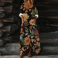 thumbnail image 1 of Uootdi Boho Dresses for Women Flower Print V Neck Short Sleeve Dress Soft Breathable Vacation Outfits Gift, 1 of 6