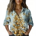 thumbnail image 1 of Uootdi Boho Tops for Women Gift Vintage Print Floral Button Down long sleeve shirts for women Ladies Casual Retro Ethnic Blouses, 1 of 6