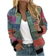 thumbnail image 1 of Uootdi Bomber Jackets for Women Vintage Floral Zip Up Coats Fashion Casual Streetwear Jackets Long Sleeve Lightweight Outwear Gift, 1 of 5