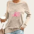 thumbnail image 1 of Uootdi Breast Cancer Awareness Crew Neck Long Sleeve Shirt Women Breast Cancer Survivor Tops Ribbon Graphic Pullover Gift Sweat shirt Fit Shirts, 1 of 4