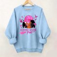 thumbnail image 1 of Uootdi Breast Cancer Awareness Womens Sweatshirt Crew Neck Long Sleeve Cool Girl Print Oversized Womens Tops, 1 of 5