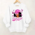 thumbnail image 1 of Uootdi Breast Cancer Awareness Womens Sweatshirt Crew Neck Long Sleeve Cool Girl Print Oversized Womens Tops, 1 of 5