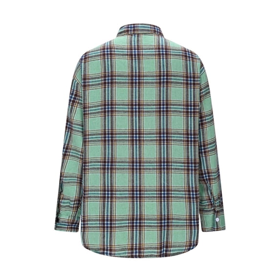 Uootdi Button Down Shirt for Gift Women Long Sleeve Plaid Flannel Cotton Shirts Shackets Business Casual Blouse Top