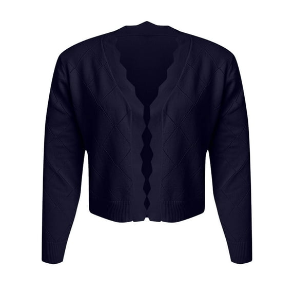 Uootdi Cardigan Sweaters for Women Long Sleeve for Women Lightweight Solid Gift Color Open Front Knitted Tops Hollow Out Shrug S