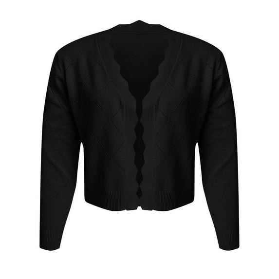 Uootdi Cardigan Sweaters for Women Long Sleeve for Women Lightweight Solid Gift Color Open Front Knitted Tops Hollow Out Shrug S