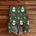 thumbnail image 1 of Uootdi Christmas Graphic Print Long Sleeve Sweaters for Women Crewneck Drop Shoulder Knit Pullover Cute Gift Santa Claus Fall Tu nics Tops, 1 of 6