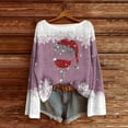 thumbnail image 1 of Uootdi Christmas Graphic Print Long Sleeve Sweaters for Women Crewneck Drop Shoulder Knit Pullover Cute Gift Santa Claus Fall Tu nics Tops, 1 of 4