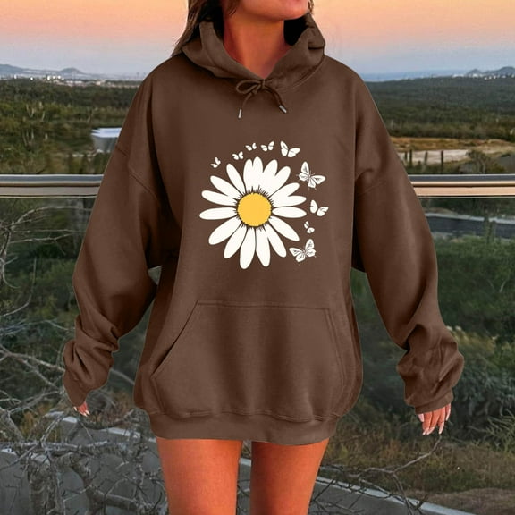 Uootdi Christmas Hoodies for Women Plus Size Halloween Print Floral Print Drawstring Tie Dye Soild Color Sweatshirt Loose Fit Cute Gift Hoodie Fall Pullover with Pocket