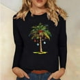 thumbnail image 1 of Uootdi Christmas Long Sleeve Shirts Gift for Women Tunic Blouses Cute Xmas Printed Tops Crew Neck Graphic Tees, 1 of 6