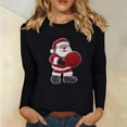 thumbnail image 1 of Uootdi Christmas Long Sleeve Shirts Gift for Women Tunic Blouses Cute Xmas Printed Tops Crew Neck Graphic Tees, 1 of 6