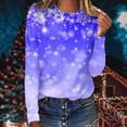 thumbnail image 1 of Uootdi Christmas Long Sleeve Shirts for Gift Women Crewneck Xmas Graphic Snowflakes Printed Vintage Tops Fall Fashion Must Have s, 1 of 5