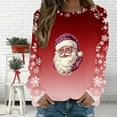 thumbnail image 1 of Uootdi Christmas Long Sleeve Sweatshirts for Women Crewneck Christmas Holiday Sweatshirts Retro Santa Claus Graphic Shi rt Gift Xmas Tree Reindeer, 1 of 5