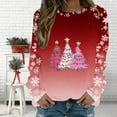 thumbnail image 1 of Uootdi Christmas Long Sleeve Sweatshirts for Women Crewneck Christmas Holiday Sweatshirts Retro Santa Claus Graphic Shi rt Gift Xmas Tree Reindeer, 1 of 5