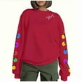 thumbnail image 1 of Uootdi Christmas Oversized Long Sleeve Gift Sweatshirt for Women Crewneck Pullover Tops Christmas Light Sweatshirts Merry And Bright Xmas Top, 1 of 9