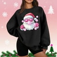 thumbnail image 1 of Uootdi Christmas Santa Christmas Blowing Gift Bubble Printted Graphic Sweatshirt for Women Crewneck Long Sleeve Pullover Casu al Loose Fit Holiday Top, 1 of 5