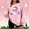 thumbnail image 1 of Uootdi Christmas Santa Christmas Blowing Gift Bubble Printted Graphic Sweatshirt for Women Crewneck Long Sleeve Pullover Casu al Loose Fit Holiday Top, 1 of 5