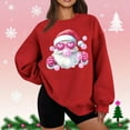 thumbnail image 1 of Uootdi Christmas Santa Christmas Blowing Gift Bubble Printted Graphic Sweatshirt for Women Crewneck Long Sleeve Pullover Casu al Loose Fit Holiday Top, 1 of 5