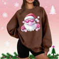 thumbnail image 1 of Uootdi Christmas Santa Christmas Blowing Gift Bubble Printted Graphic Sweatshirt for Women Crewneck Long Sleeve Pullover Casu al Loose Fit Holiday Top, 1 of 5