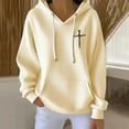 thumbnail image 1 of Uootdi Christmas Sweaters for Women Snowflake Gift Print Knitted Long Sleeve Hooded Sweater Casual LooseCrew Neck Top Pullover Funny Tops, 1 of 6