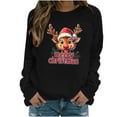 thumbnail image 1 of Uootdi Christmas Sweatshirts for Women Christmas Trees Snowflake Snowman Reindeer Sequined Print Gift Blouse Long Sleeve T Shi rts for Women, 1 of 4