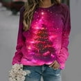 thumbnail image 1 of Uootdi Christmas Sweatshirts for Women Gift Christmas Trees Snowflake Snowman Reindeer Sequined Print Blouse Long Sleeve T Shi rts for Women, 1 of 7