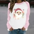 thumbnail image 1 of Uootdi Christmas Tree Snowflake Christmas Lights Printed Long Sleeve Sweatshirt Gift For Women Santa Christmas Class Graphic Patchwork Pullover Xmas, 1 of 3