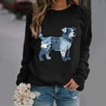 thumbnail image 1 of Uootdi Cute Animal Print Graphic Long Sleeve Sweatshirt for Women Crewneck Denim Patches Animal Vintage Pullovers Tops Casual Loose Outfits for women Gift, 1 of 5