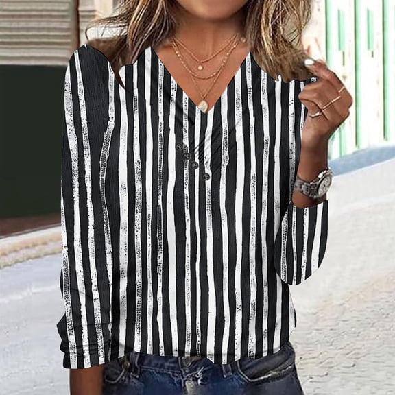 Uootdi Fall Fashion Must Haves Womens Cross V Neck Button Down Long Sleeve Gift Shirts Floral Printed Tunic Tops Fall Casual Outf