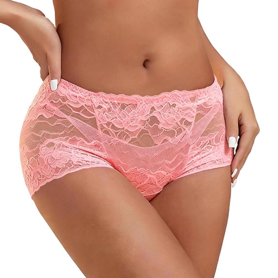 Uootdi Floral Embroidery Boyshort Panties High Waist Full Coverage Support Briefs Delicate Edge Smooth Romantic Intimates Gift