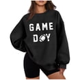 thumbnail image 1 of Uootdi Game Day Long Sleeve Sweatshirts for Women Football Season Graphic Sweatshirt Round Gift Neck Loose Pullover Tops Trendy Outfits, 1 of 3