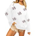 thumbnail image 1 of Uootdi Game Day Long Sleeve Sweatshirts for Women Football Season Graphic Sweatshirt Round Gift Neck Loose Pullover Tops Trendy Outfits, 1 of 4