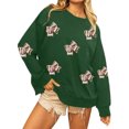 thumbnail image 1 of Uootdi Game Day Long Sleeve Sweatshirts for Women Football Season Graphic Sweatshirt Round Gift Neck Loose Pullover Tops Trendy Outfits, 1 of 4