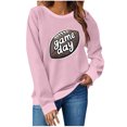 thumbnail image 1 of Uootdi Game Day Sweatshirt Football Long Sleeve Shirts for Women Game Day Outfits Gift Football Fan Game Day Shirt Casual Tops, 1 of 4