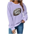 thumbnail image 1 of Uootdi Game Day Sweatshirt Football Long Sleeve Shirts for Women Game Day Outfits Gift Football Fan Game Day Shirt Casual Tops, 1 of 4