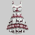 thumbnail image 1 of Uootdi Gift Christmas Cocktail Dress for Women Vintage Swing Dresses Christmas Print Plush Off Shoulder Xmas Holiday Party Sling Dress, 1 of 7