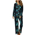 thumbnail image 1 of Uootdi Gift Christmas Long Sleeve Pajamas for Women Set Xmas Pajama Set 2-Piece Cozy Print PJs Button Up Ladies Sleepwear for Christmas, 1 of 5