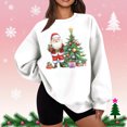 thumbnail image 1 of Uootdi Gift Christmas Santa Christmas Blowing Bubble Printted Graphic Sweatshirt for Women Crewneck Long Sleeve Pullover Casual Loose Fit Holiday Top for Winter, 1 of 5