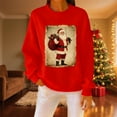 thumbnail image 1 of Uootdi Gift Christmas Sweatshirt for Women Cute Santa Claus Print Graphic Pullover Sweaters Winter Clothing for Women, 1 of 8