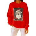 thumbnail image 1 of Uootdi Gift Christmas Sweatshirt for Women Cute Santa Claus Print Graphic Pullover Sweaters Winter Clothing for Women, 1 of 6