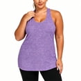thumbnail image 1 of Uootdi Gym Tops for Women U Neck Sleeveless Racerback Keyhole Cutout Plain Marled Knit Tank Tops for Women Relaxed Fit Workout Sweat Wicking Womens Tees, 1 of 9