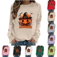 thumbnail image 1 of Uootdi Halloween Crewneck Sweatshirt for Women Pumpkin Print Womens Sweatshirt Loose Fit Holiday Gathering Cozy Tops for Women Gift, 1 of 6