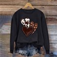 thumbnail image 1 of Uootdi Heart Printed Sweatshirts for Women Funny Love Heart Letter Print Graphic Long Sleeve Shirts Crewneck Pullover Top Holiday Pullover Outfits Gift, 1 of 6