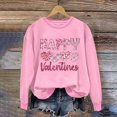 thumbnail image 1 of Uootdi Heart Printed Sweatshirts for Women Funny Love Heart Letter Print Graphic Long Sleeve Shirts Crewneck Pullover Top Holiday Pullover Outfits Gift, 1 of 6