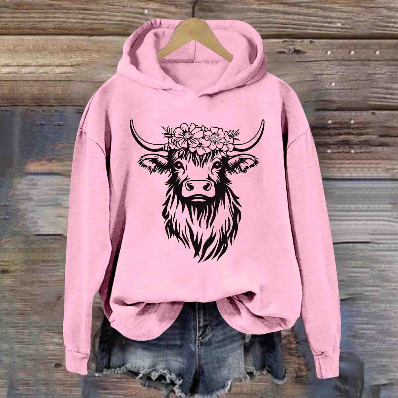 Sweat à Capuche Vache Highland Pour Femme - Pull De Noël Amusant, Taille Grande