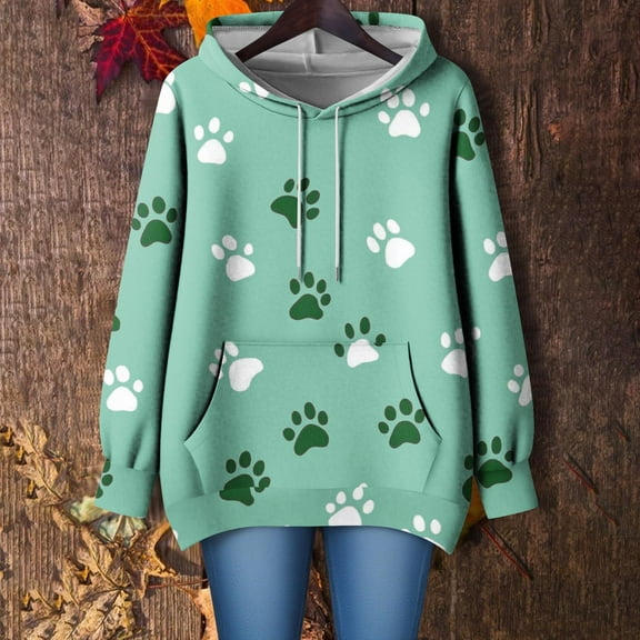 Uootdi Hoodies for Women Oversized Long Sleeve Hoodies Plus Size Plaid Striped Gift Printed Graphic Hooded Sweatshirt Casual Lo ose Fit