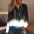 thumbnail image 1 of Uootdi Hoodies for Women Polka Dot Print Long Sleeve Sweatshirts for Women Button V Neck Gift Color Block Eyelet Drawstring Hoodi es, 1 of 5