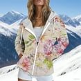 thumbnail image 1 of Uootdi Jackets for Women Trendy Gift Floral Printing Zip Up Jackets Hoodies Long Sleeve Streetwear Casual Fashion Coat With Pock ets, 1 of 6
