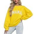 thumbnail image 1 of Uootdi Long Sleeve Shirt for Women Oversized Mama Letter Print Sweatshirts Crewneck Pullover Gift Casual Knit Graphic Mom Tops, 1 of 3